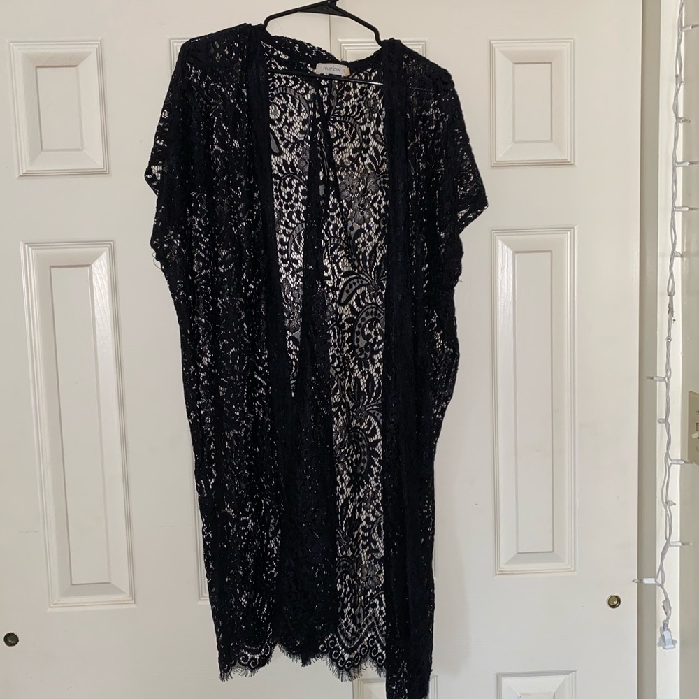 Sexy and classy black lace cardigan